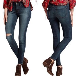 4/27A EUC Lucky Brand Brooke Legging Jeans 4 27 Ankle Length Jeggings Dark Wash